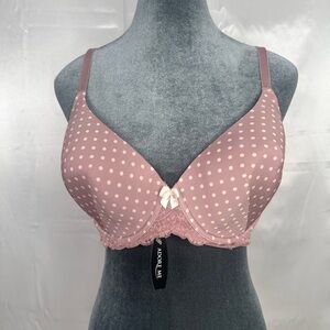 NWT Adore Me Polka Dot T-Shirt Bra Size 38D Underwire Push-Up Style